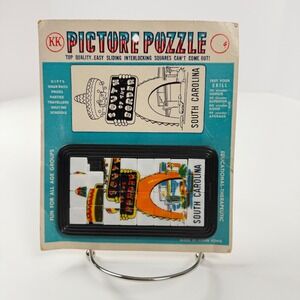 Vintage Sliding Tile Puzzle of South Carolina Interlocking‎ Squares Game NOS
